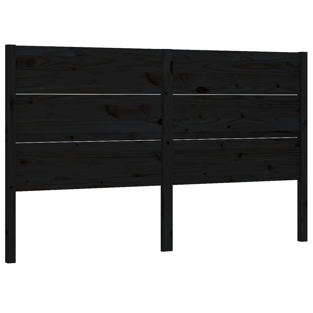 Berkfield Headboard Black 141x4x100 cm Solid Wood Pine