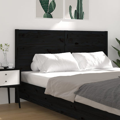 Berkfield Headboard Black 141x4x100 cm Solid Wood Pine