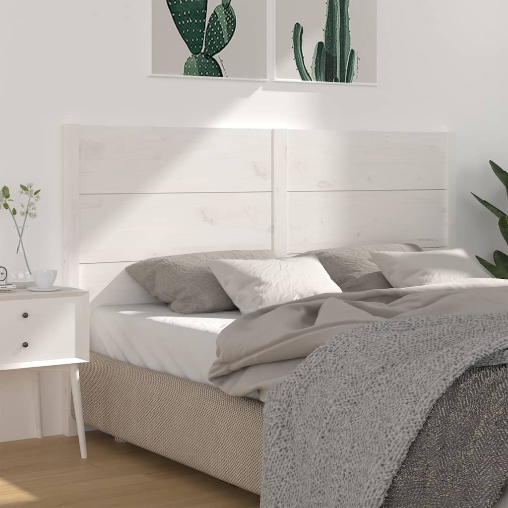 Berkfield Headboard White 146x4x100 cm Solid Wood Pine