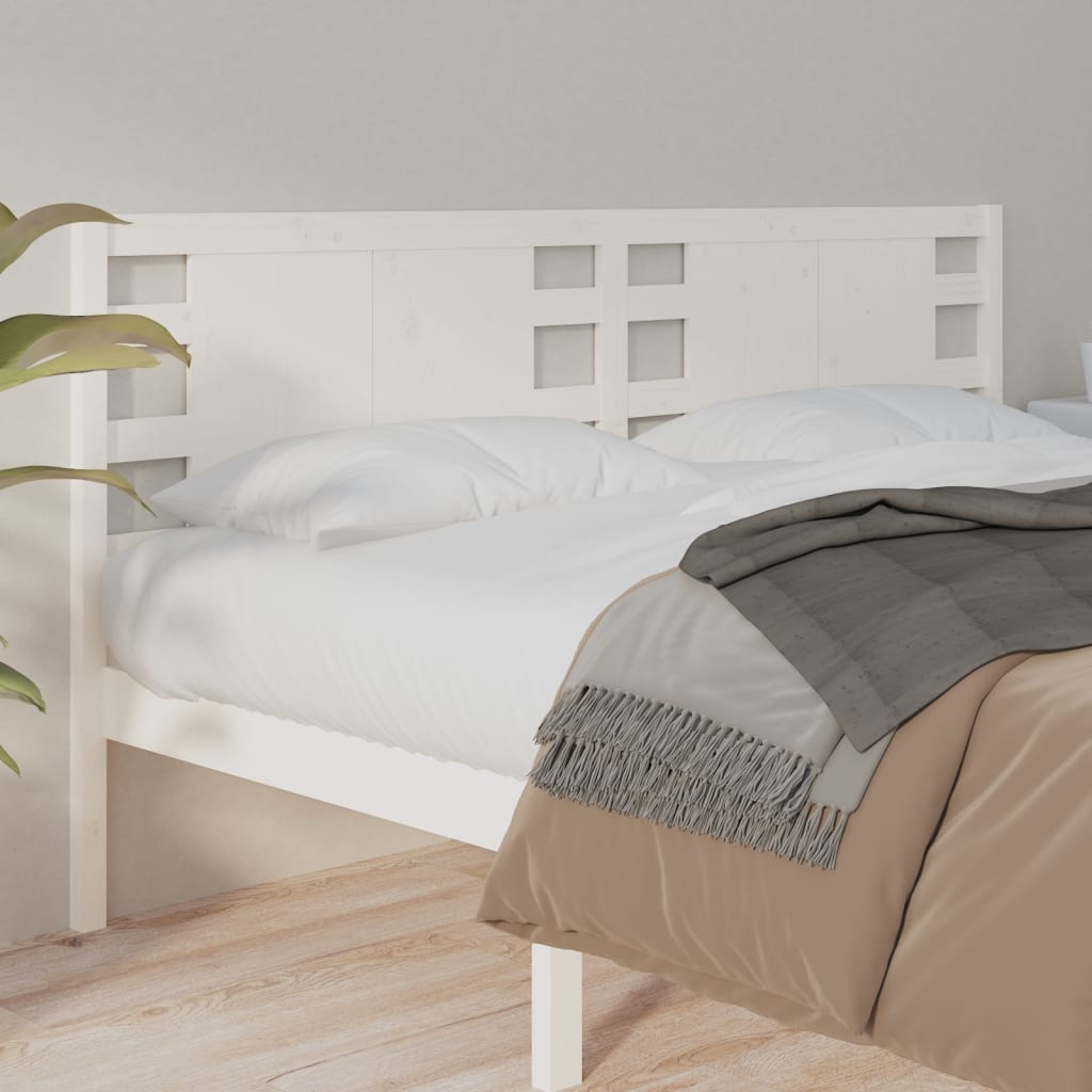Berkfield Headboard White 126x4x100 cm Solid Wood Pine