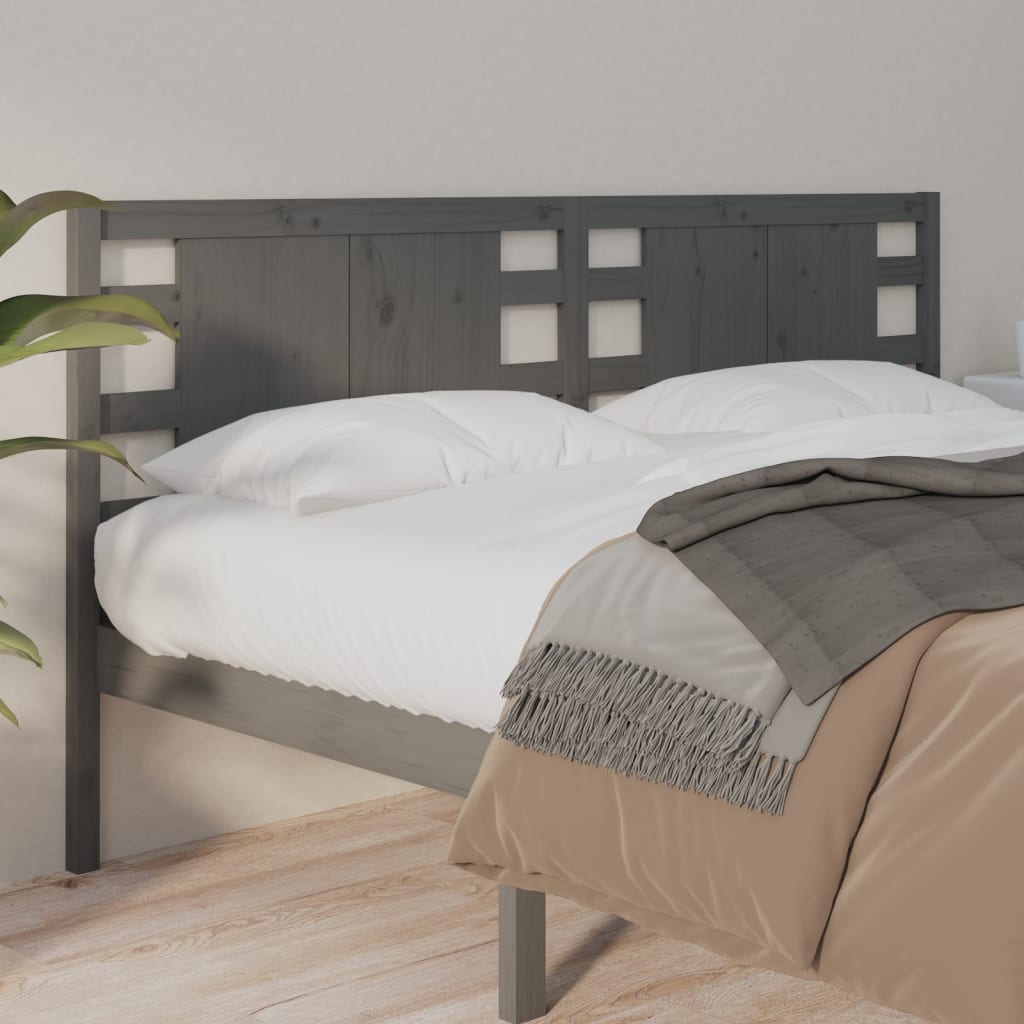 Berkfield Headboard Grey 146x4x100 cm Solid Wood Pine