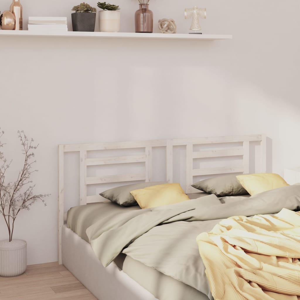 Berkfield Bed Headboard White 156x4x100 cm Solid Pine Wood