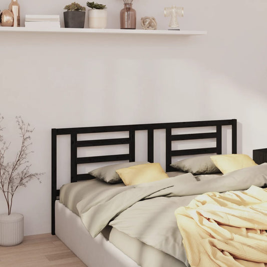 Berkfield Bed Headboard Black 156x4x100 cm Solid Pine Wood