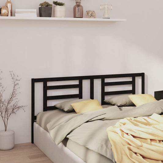 Berkfield Bed Headboard Black 166x4x100 cm Solid Pine Wood