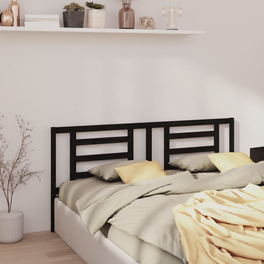 Berkfield Bed Headboard Black 186x4x100 cm Solid Pine Wood