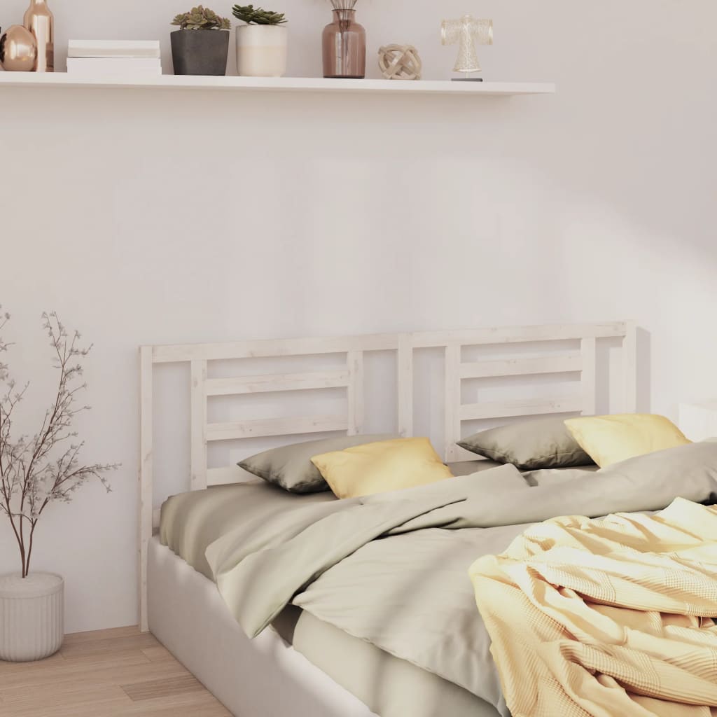 Berkfield Bed Headboard White 206x4x100 cm Solid Pine Wood