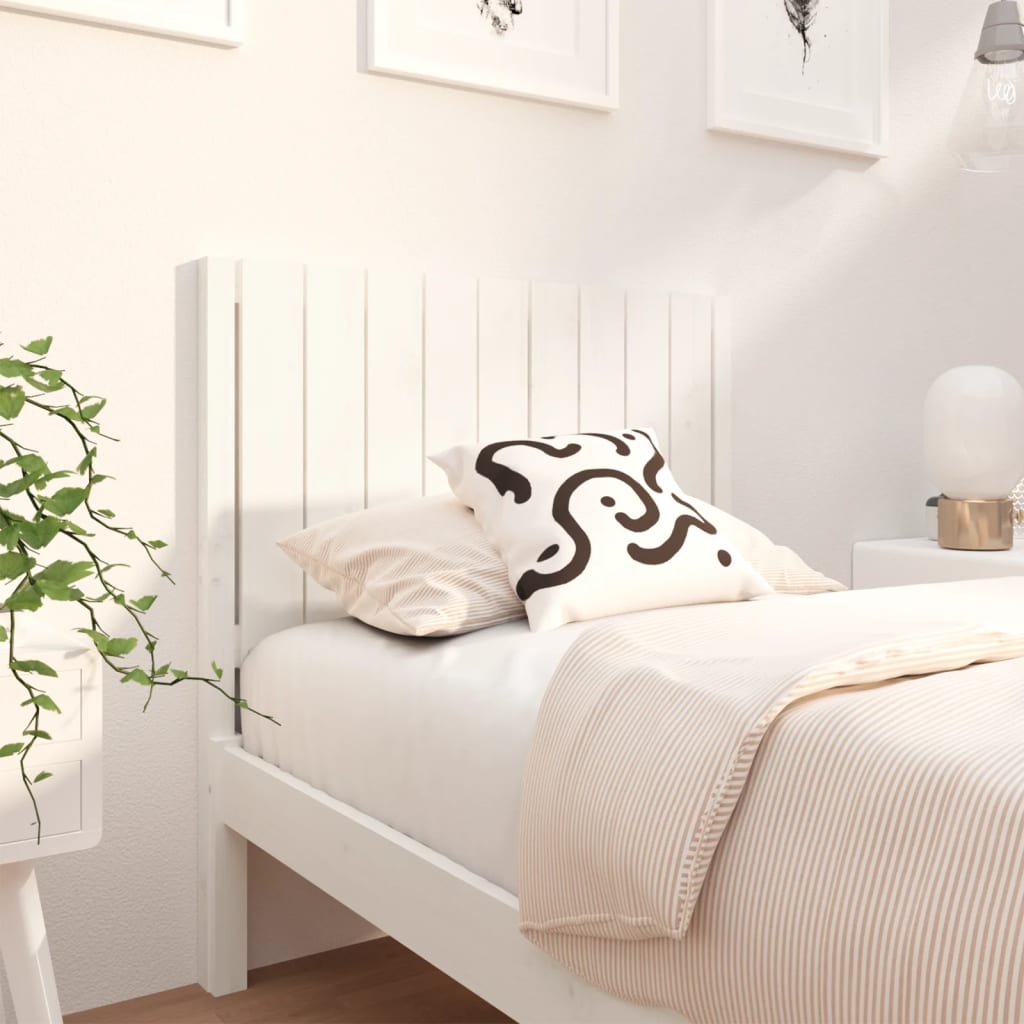 Berkfield Bed Headboard White 95.5x4x100 cm Solid Wood Pine