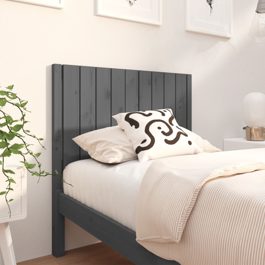 Berkfield Bed Headboard Grey 95.5x4x100 cm Solid Wood Pine