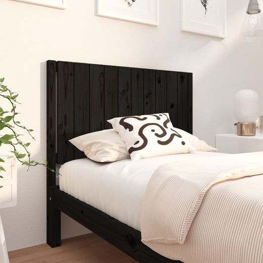 Berkfield Bed Headboard Black 105.5x4x100 cm Solid Wood Pine