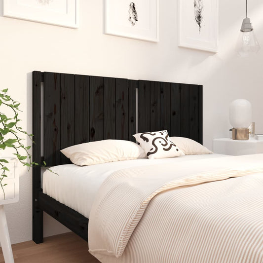 Berkfield Bed Headboard Black 140.5x4x100 cm Solid Wood Pine