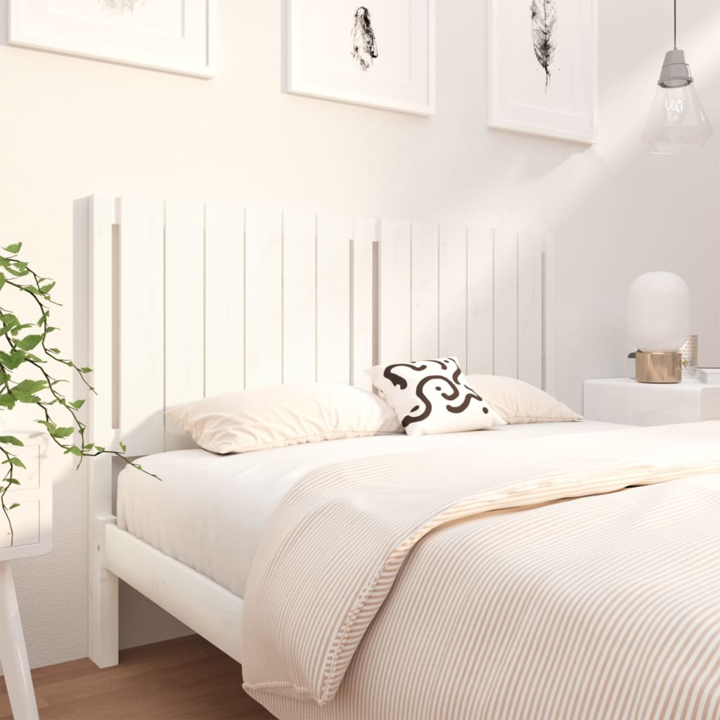 Berkfield Bed Headboard White 145.5x4x100 cm Solid Wood Pine