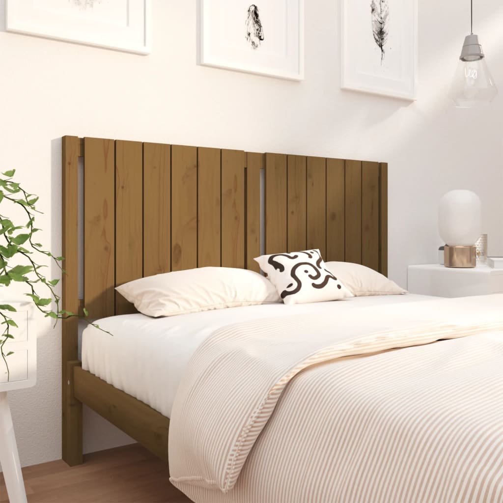 Berkfield Bed Headboard Honey Brown 145.5x4x100 cm Solid Wood Pine