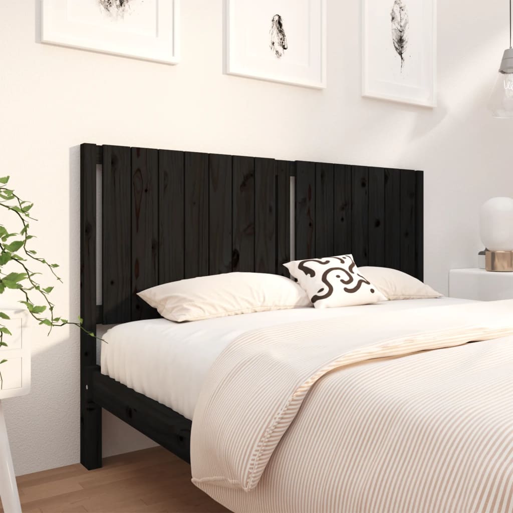 Berkfield Bed Headboard Black 155.5x4x100 cm Solid Wood Pine