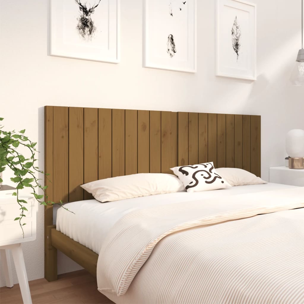 Berkfield Bed Headboard Honey Brown 185.5x4x100 cm Solid Wood Pine