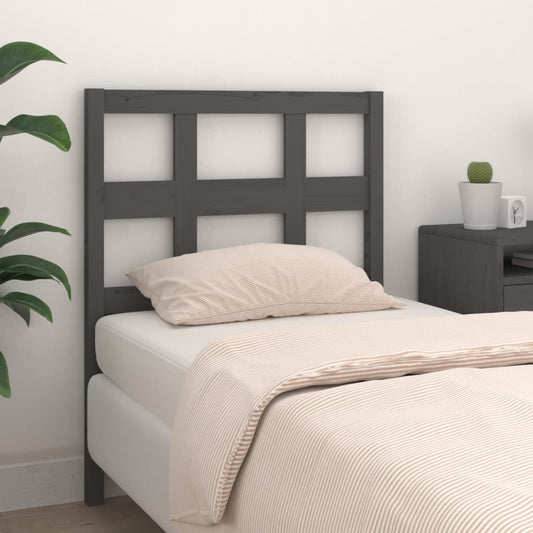 Berkfield Bed Headboard Grey 80.5x4x100 cm Solid Wood Pine