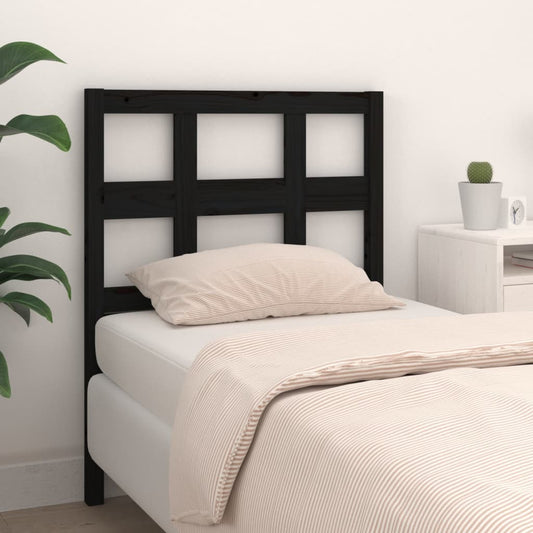 Berkfield Bed Headboard Black 80.5x4x100 cm Solid Wood Pine