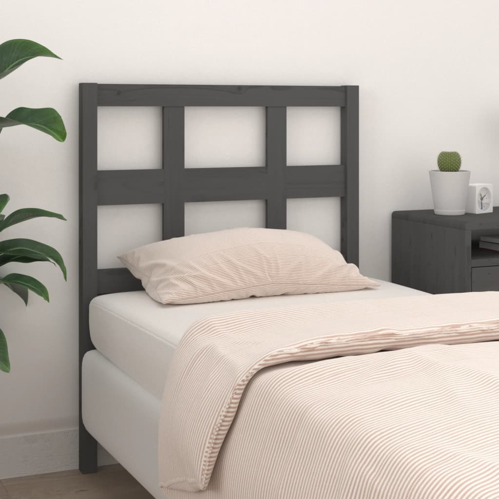 Berkfield Bed Headboard Grey 95.5x4x100 cm Solid Wood Pine