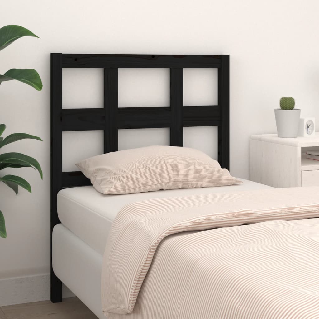 Berkfield Bed Headboard Black 105.5x4x100 cm Solid Wood Pine