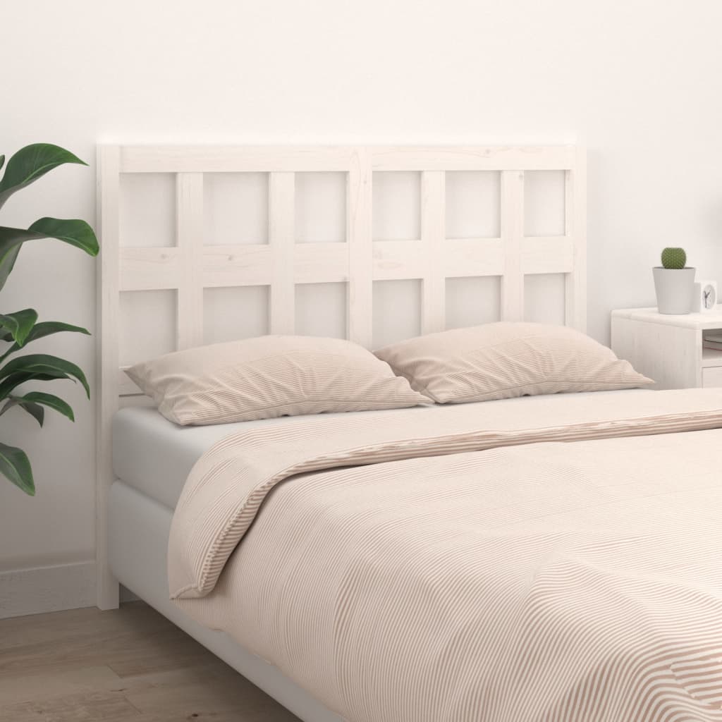 Berkfield Bed Headboard White 125.5x4x100 cm Solid Wood Pine