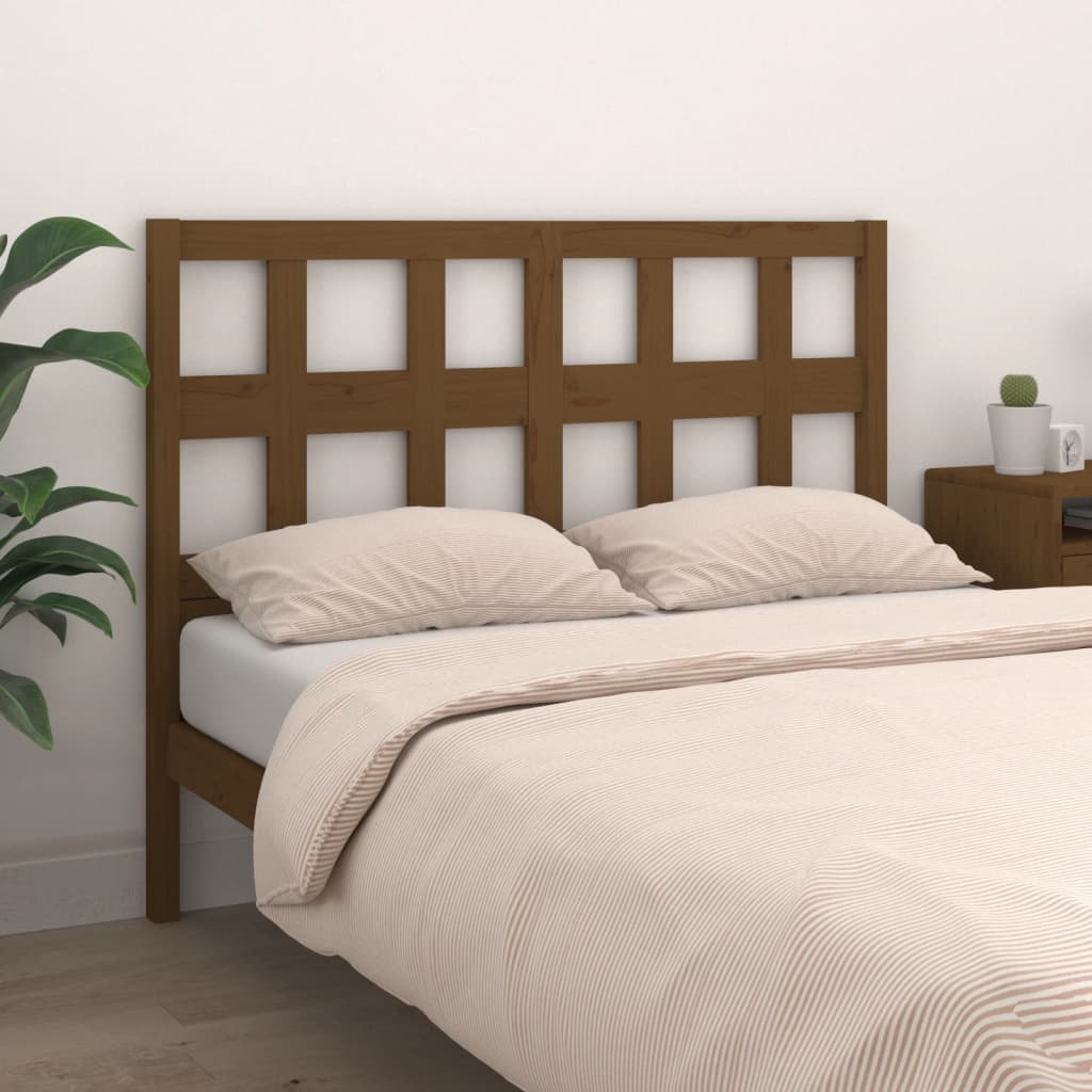 Berkfield Bed Headboard Honey Brown 140.5x4x100 cm Solid Wood Pine