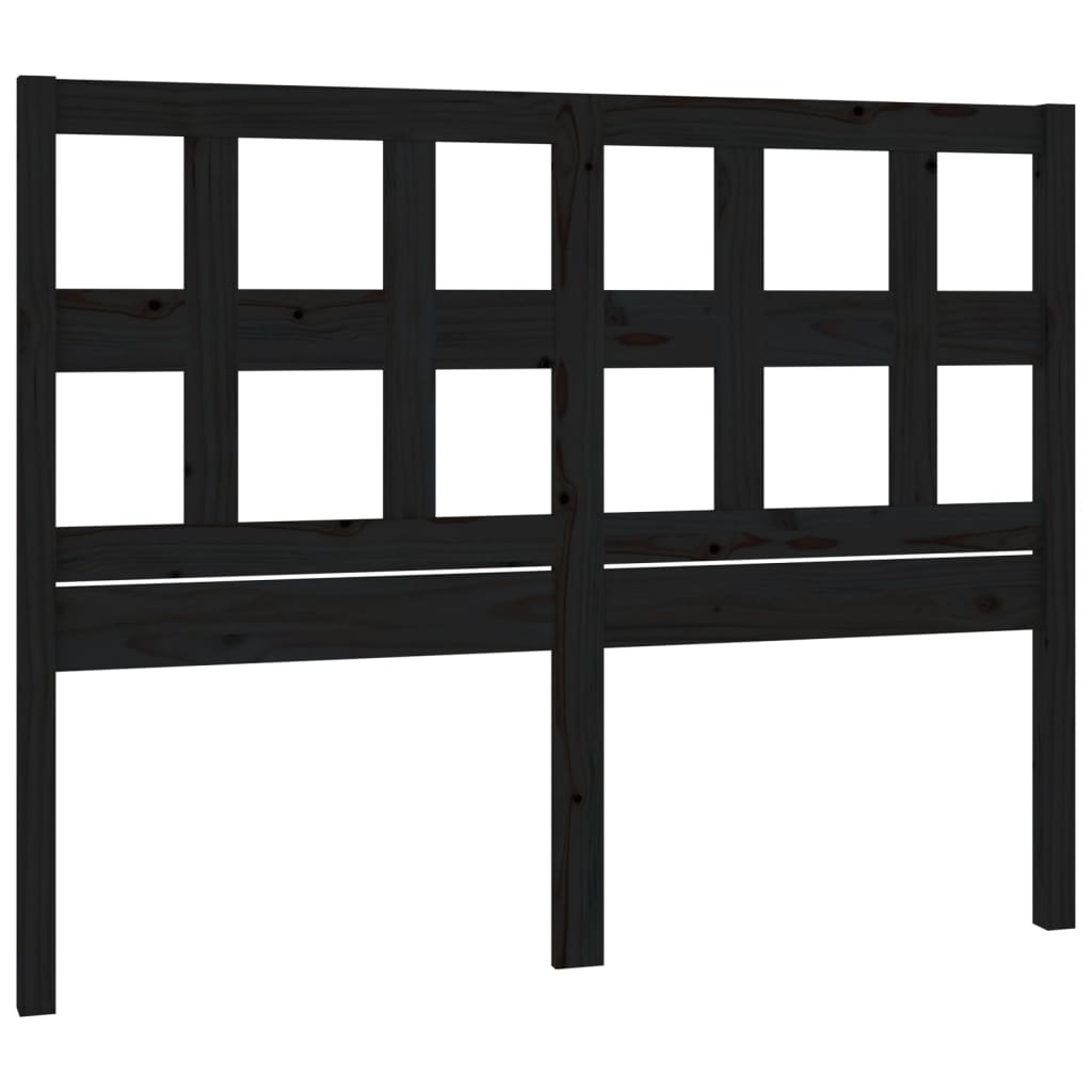 Berkfield Bed Headboard Black 145.5x4x100 cm Solid Wood Pine