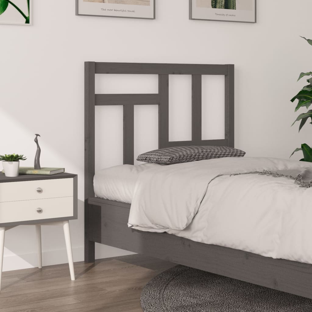 Berkfield Bed Headboard Grey 95.5x4x100 cm Solid Wood Pine