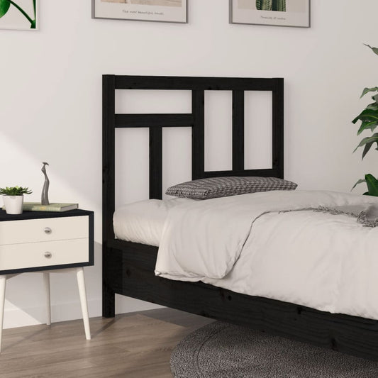 Berkfield Bed Headboard Black 95.5x4x100 cm Solid Wood Pine