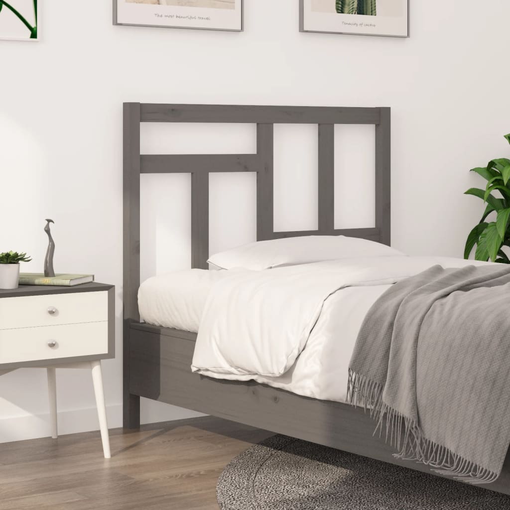 Berkfield Bed Headboard Grey 105.5x4x100 cm Solid Wood Pine
