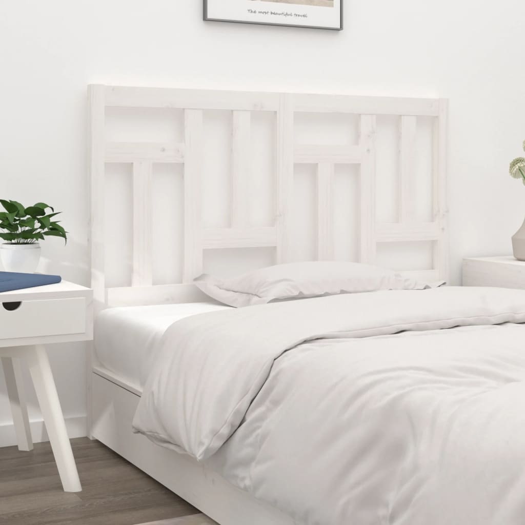Berkfield Bed Headboard White 125.5x4x100 cm Solid Wood Pine