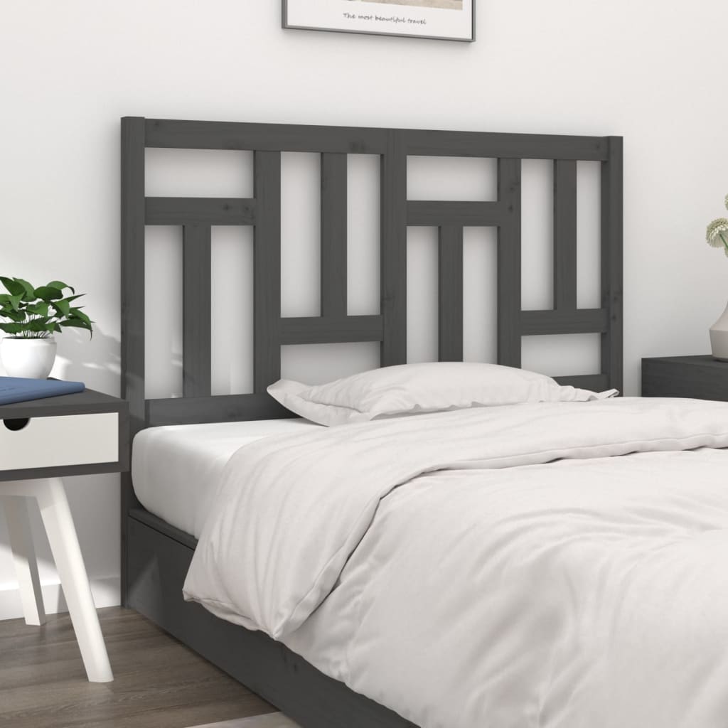 Berkfield Bed Headboard Grey 140.5x4x100 cm Solid Wood Pine