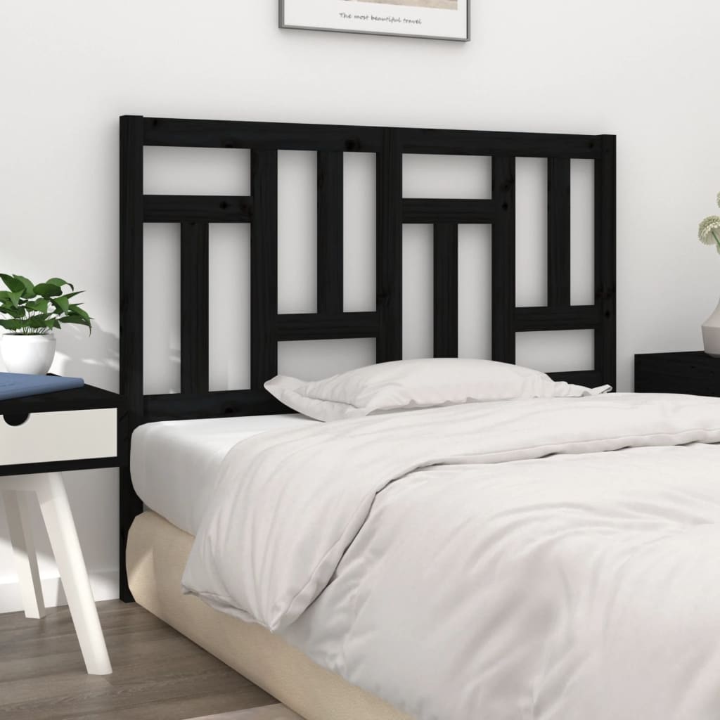 Berkfield Bed Headboard Black 165.5x4x100 cm Solid Wood Pine