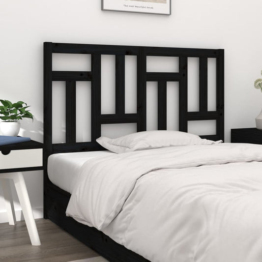 Berkfield Bed Headboard Black 205.5x4x100 cm Solid Wood Pine