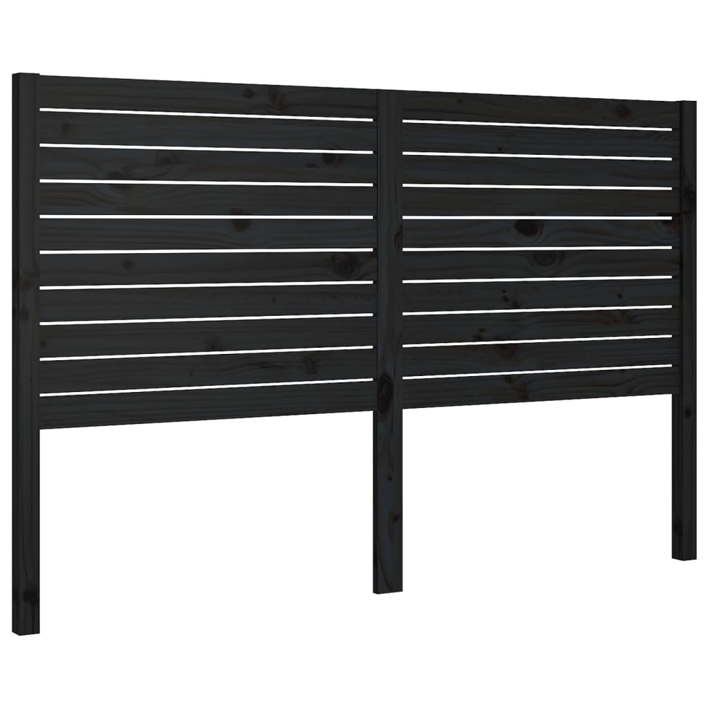 Berkfield Bed Headboard Black 141x4x100 cm Solid Wood Pine