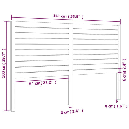 Berkfield Bed Headboard Black 141x4x100 cm Solid Wood Pine