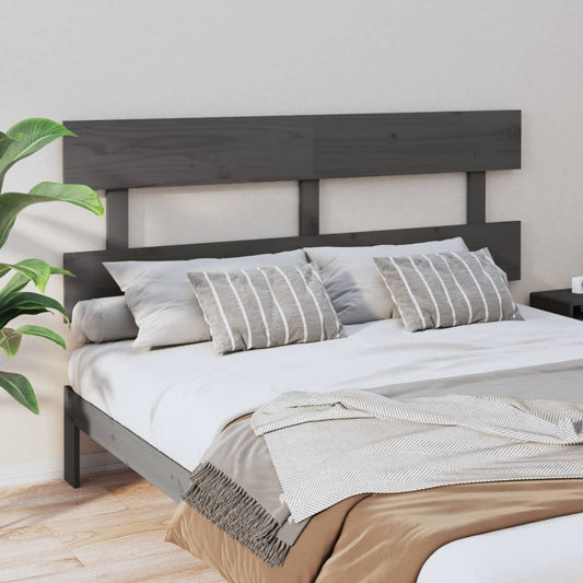Berkfield Bed Headboard Grey 164x3x81 cm Solid Wood Pine