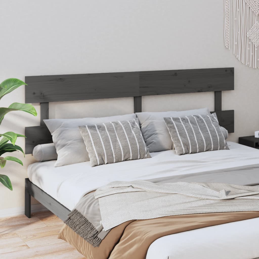 Berkfield Bed Headboard Grey 184x3x81 cm Solid Wood Pine