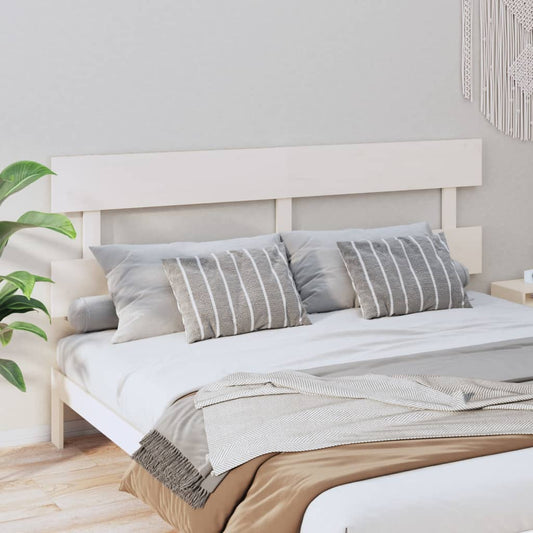 Berkfield Bed Headboard White 204x3x81 cm Solid Wood Pine