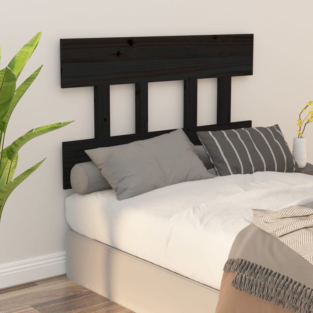 Berkfield Bed Headboard Black 93.5x3x81 cm Solid Wood Pine