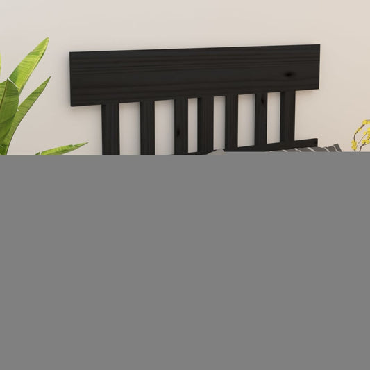 Berkfield Bed Headboard Black 123.5x3x81 cm Solid Wood Pine
