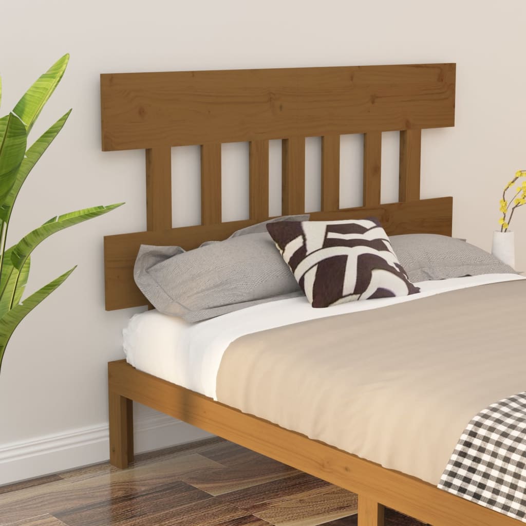 Berkfield Bed Headboard Honey Brown 143.5x3x81 cm Solid Wood Pine
