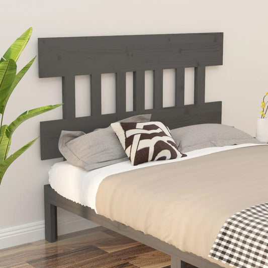 Berkfield Bed Headboard Grey 203.5x3x81 cm Solid Wood Pine