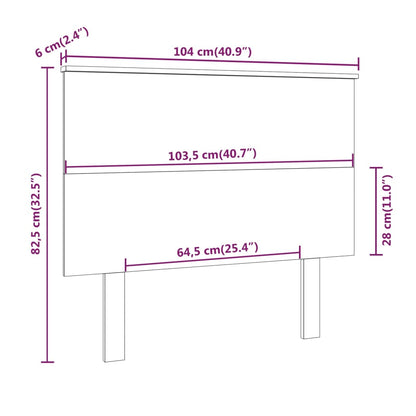 Berkfield Bed Headboard 104x6x82.5 cm Solid Wood Pine