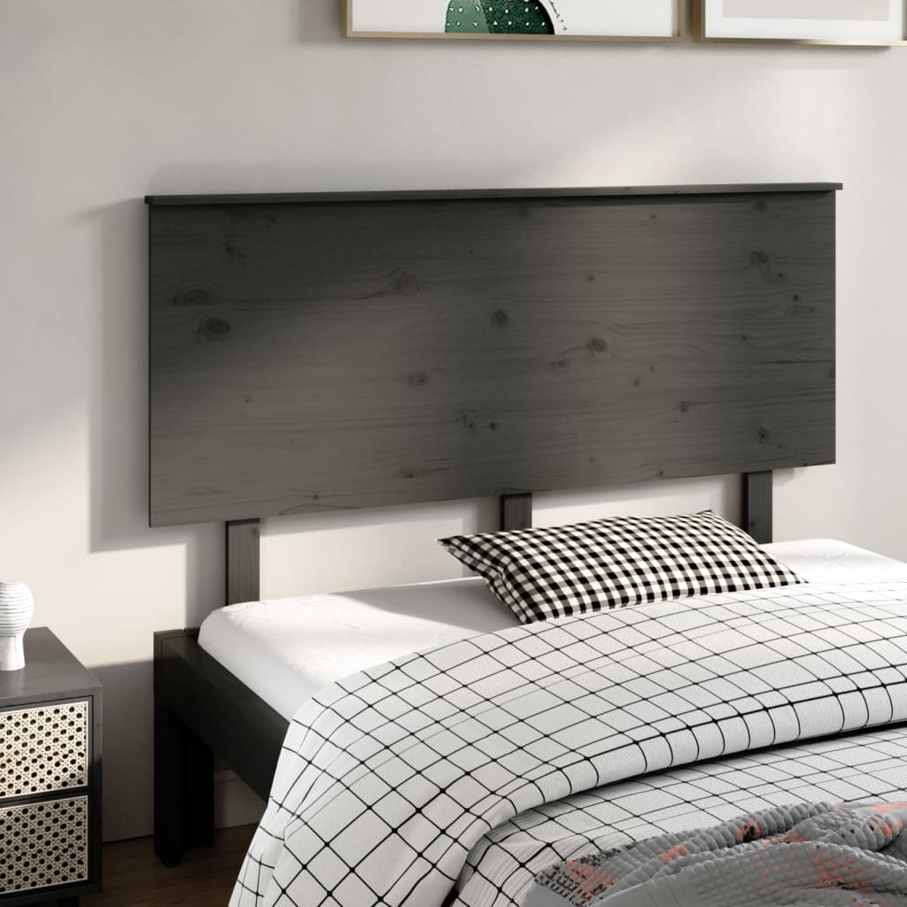 Berkfield Bed Headboard Grey 144x6x82.5 cm Solid Wood Pine
