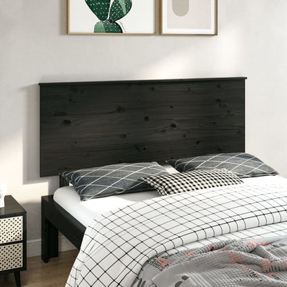 Berkfield Bed Headboard Black 144x6x82.5 cm Solid Wood Pine