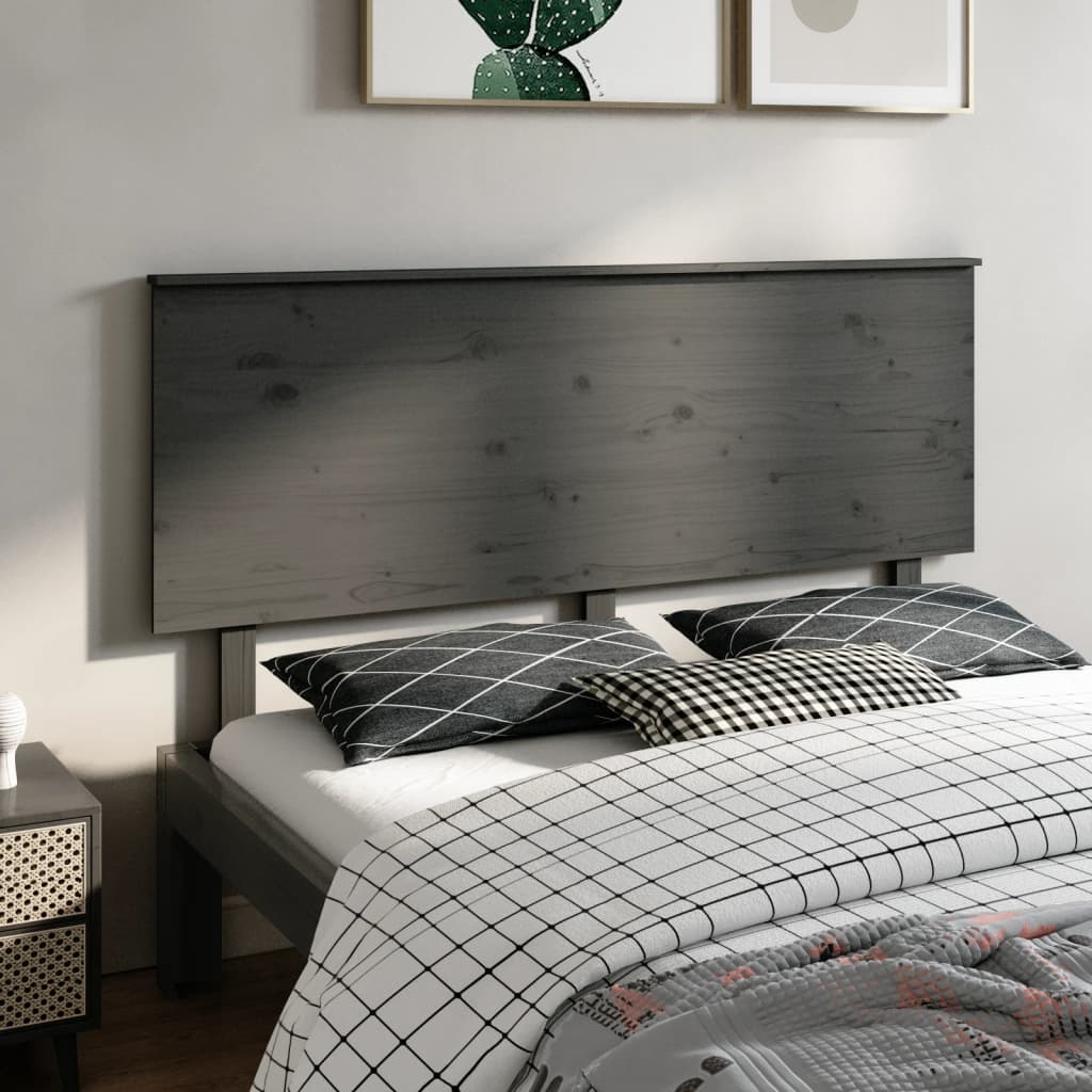 Berkfield Bed Headboard Grey 164x6x82.5 cm Solid Wood Pine