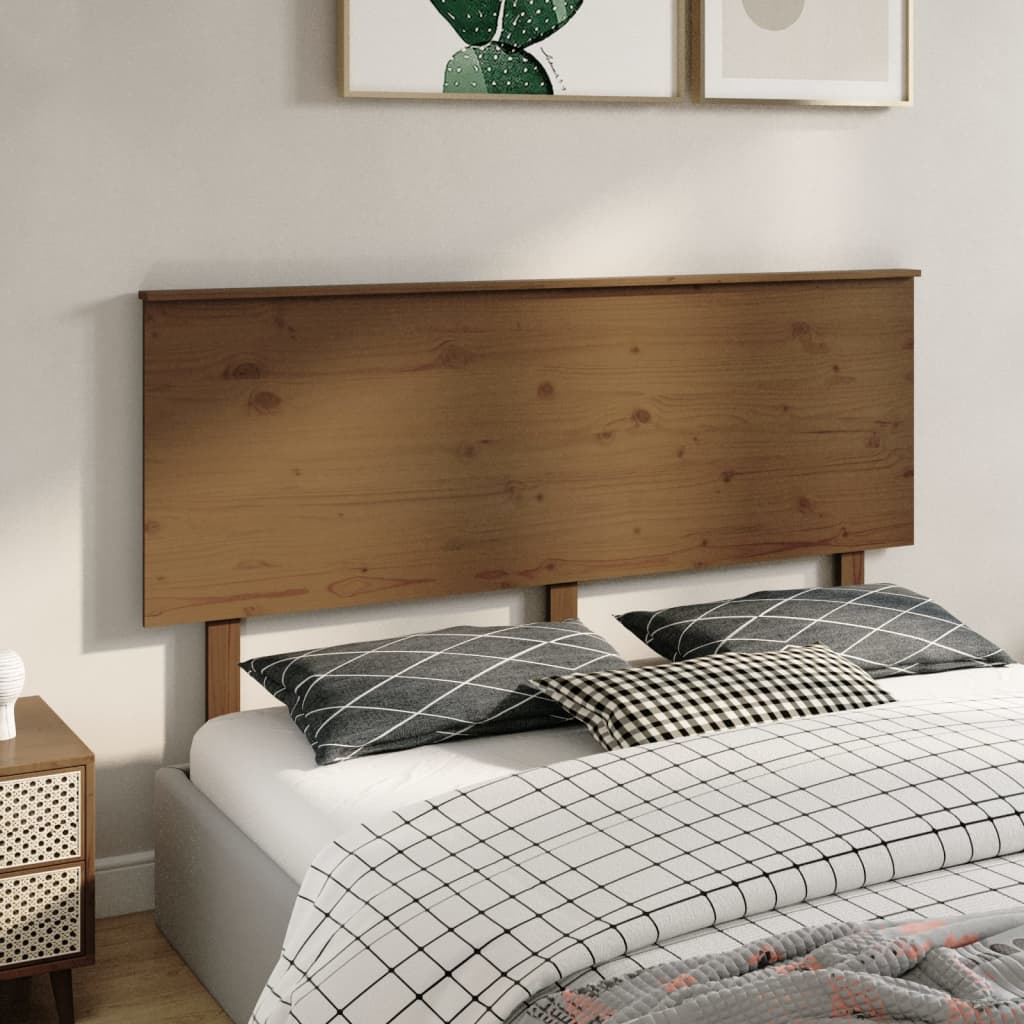 Berkfield Bed Headboard Honey Brown 164x6x82.5 cm Solid Wood Pine