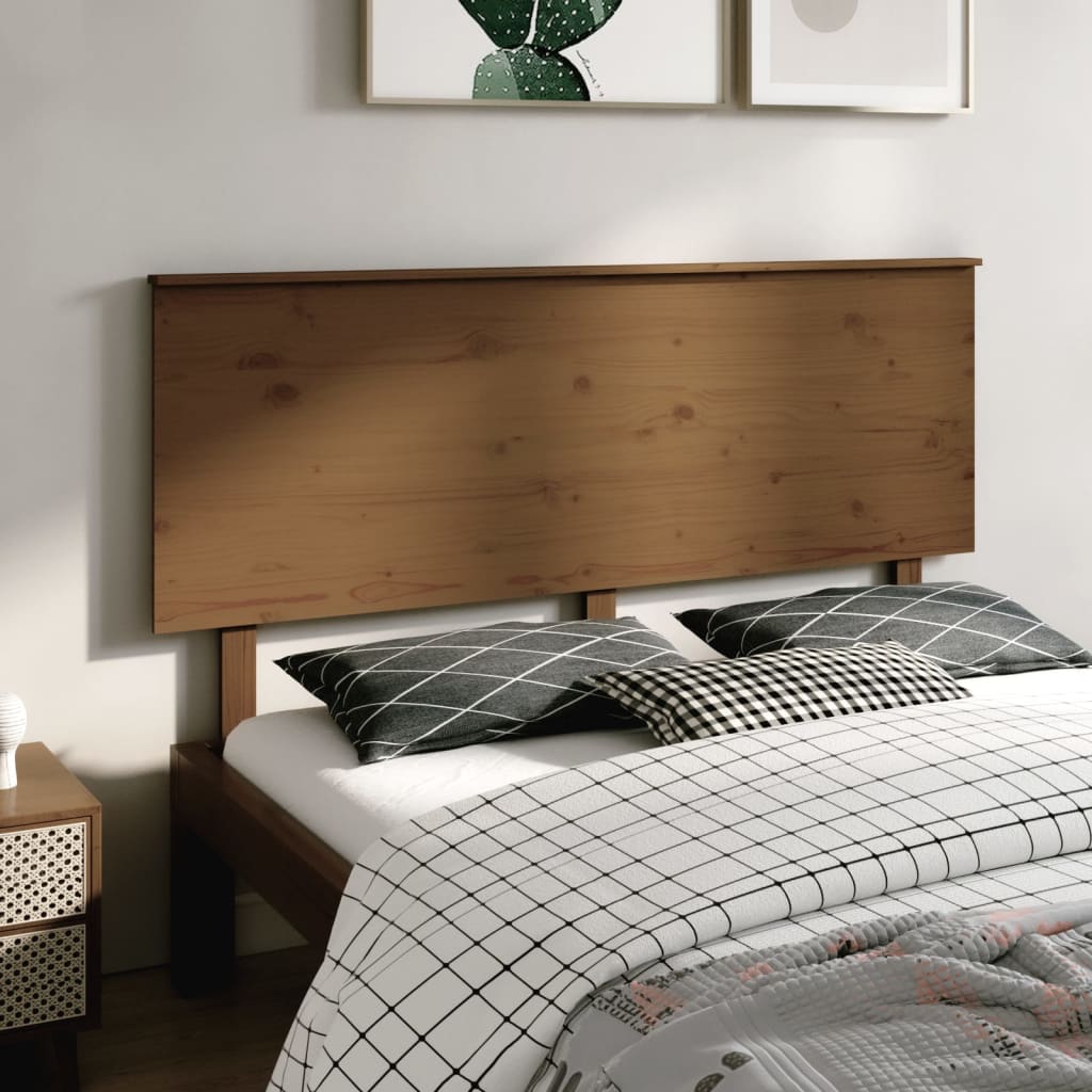 Berkfield Bed Headboard Honey Brown 164x6x82.5 cm Solid Wood Pine