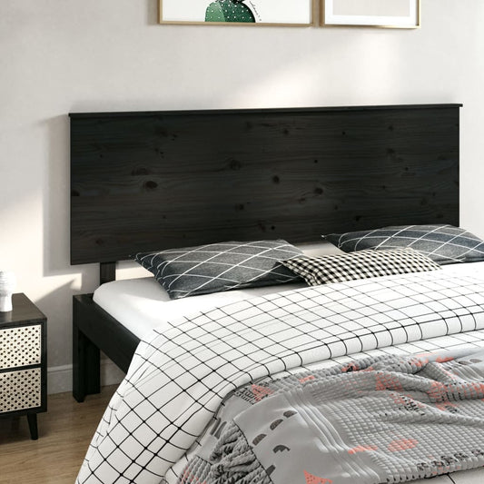 Berkfield Bed Headboard Black 184x6x82.5 cm Solid Wood Pine