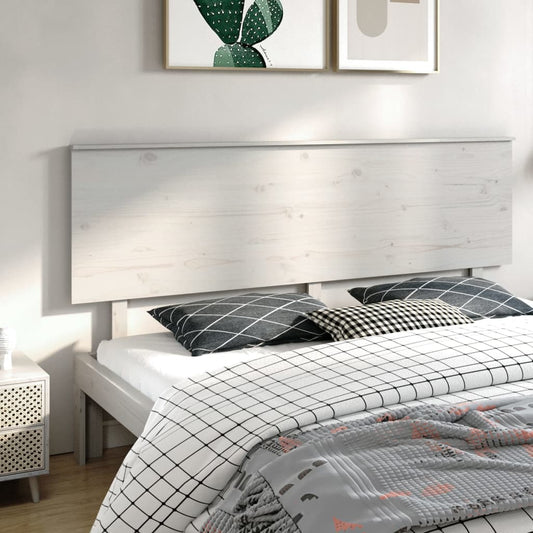 Berkfield Bed Headboard White 204x6x82.5 cm Solid Wood Pine
