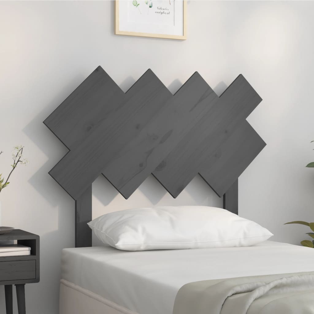 Berkfield Bed Headboard Grey 92x3x81 cm Solid Wood Pine